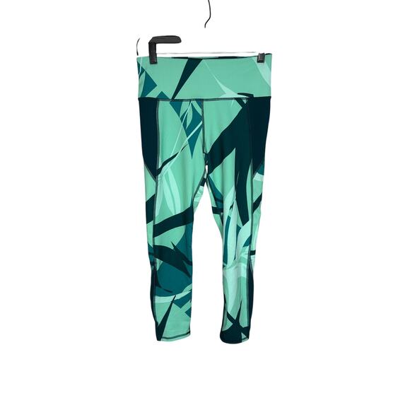 Under Armour green tropical print stretch leggings women's size medium - Picture 1 of 5